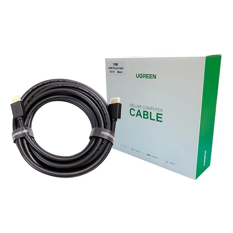 Cáp HDMI 1.4 Dài 10M Ugreen 10110 (HD104) - Hỗ Trợ Full HD 1080P, 4K@30Hz Cao Cấp