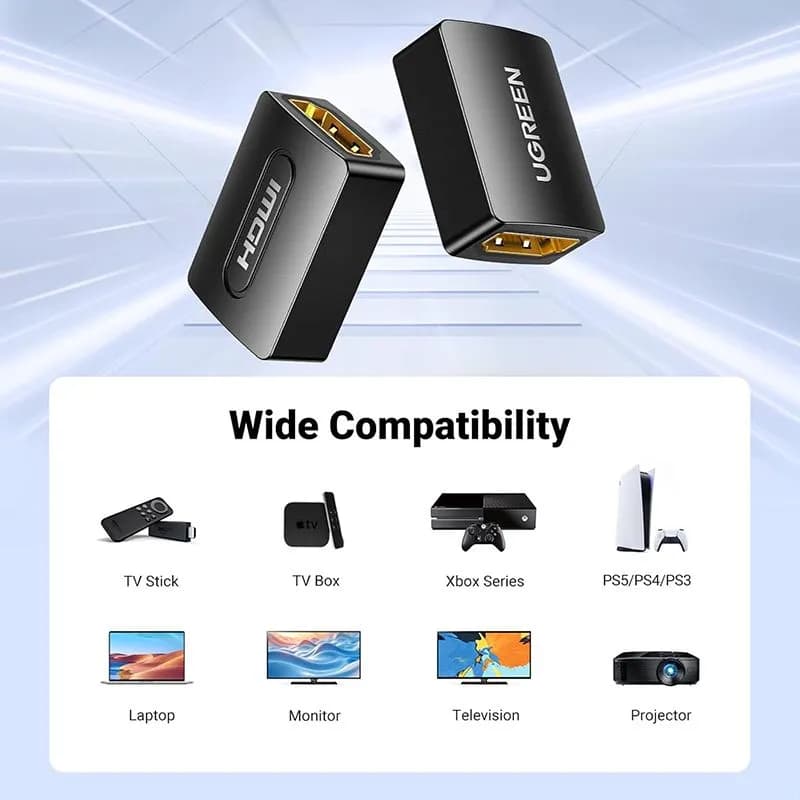 Đầu Nối Cáp HDMI Ugreen 20107 Female To Female (2 Đầu Âm) Hỗ Trợ 4K Cao Cấp