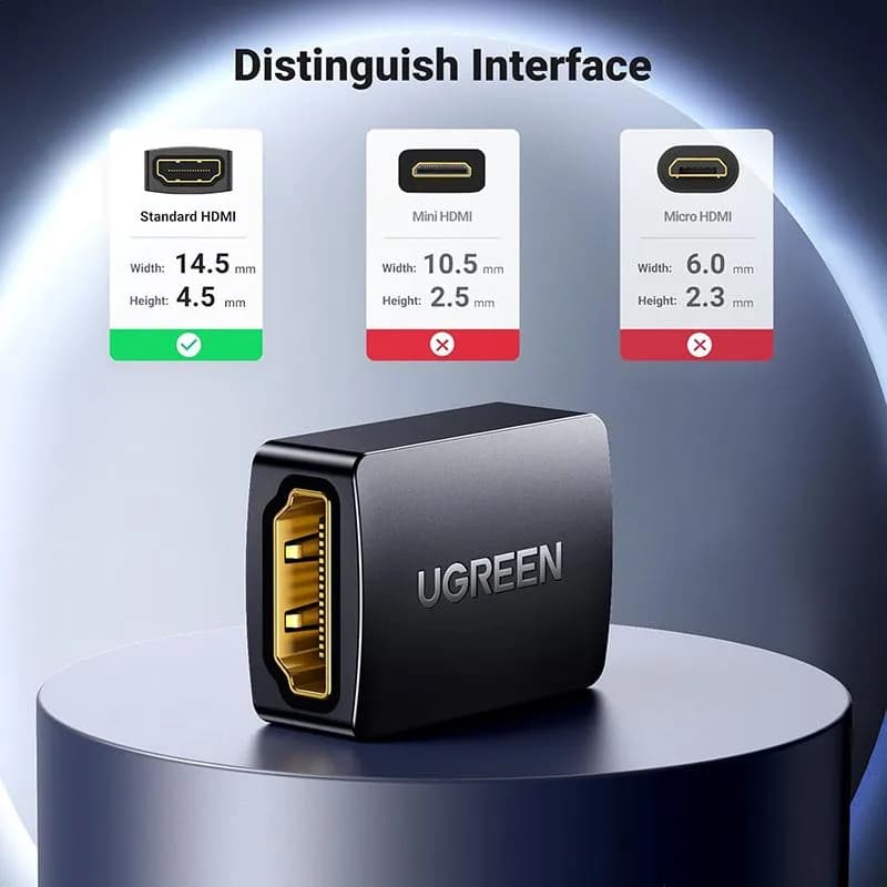 Đầu Nối Cáp HDMI Ugreen 20107 Female To Female (2 Đầu Âm) Hỗ Trợ 4K Cao Cấp