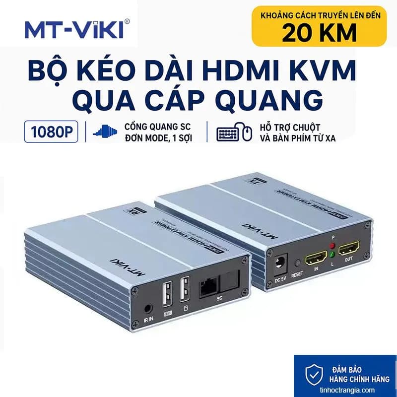 Bộ Kéo Dài HDMI KVM USB Qua Cáp Quang 20Km MT-VIKI MT-EHK020