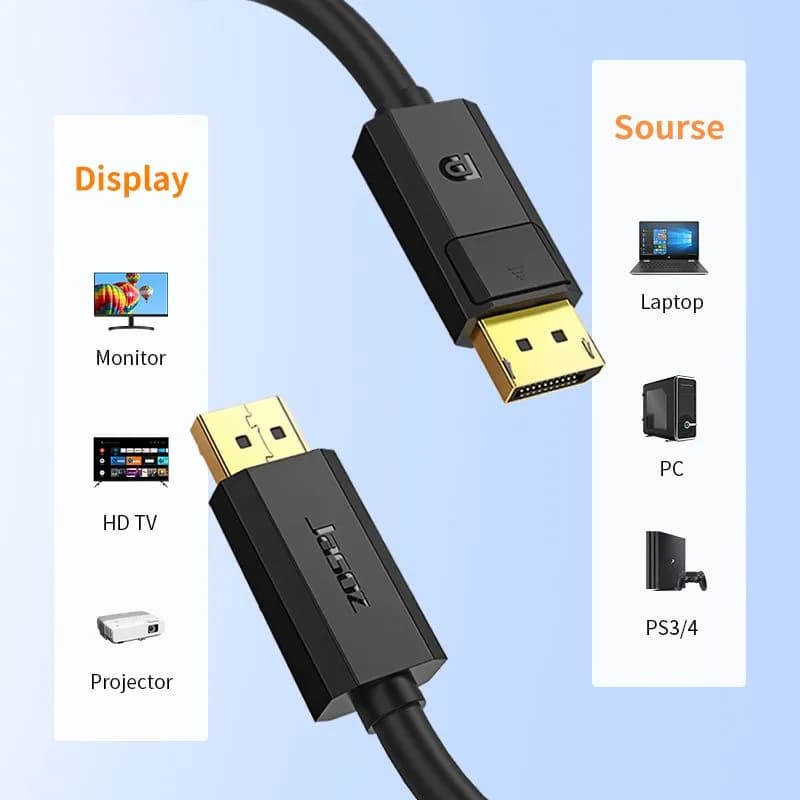 Cáp DisplayPort Sang DisplayPort 1.2 JASOZ A114 Hỗ Trợ 4K, 2K 144Hz
