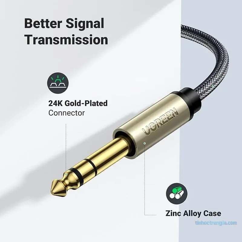 Cáp Audio 3.5mm Sang 6.35mm (6.5mm) 2M Ugreen 10628 Chống Nhiễu