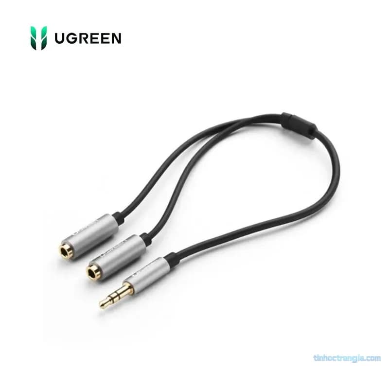 Cáp Chia Tai Nghe Audio 3.5mm 1 Ra 2 (1 Cổng Dương Sang 2 Cổng Âm) Dài 20cm Ugreen 10532