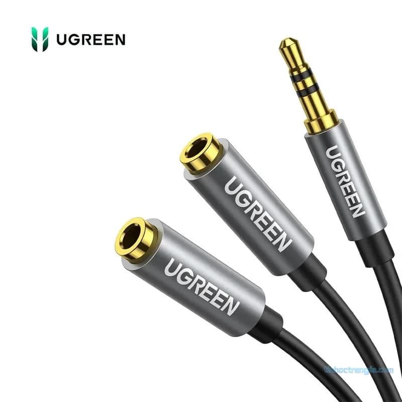 Cáp Chia Tai Nghe Audio 3.5mm 1 Ra 2 (1 Cổng Dương Sang 2 Cổng Âm) Dài 20cm Ugreen 10532