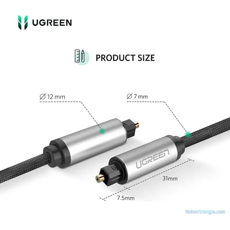 Cáp Quang Âm Thanh Optical Ugreen AV108 Bọc Lưới Cao Cấp (1M - 3M)