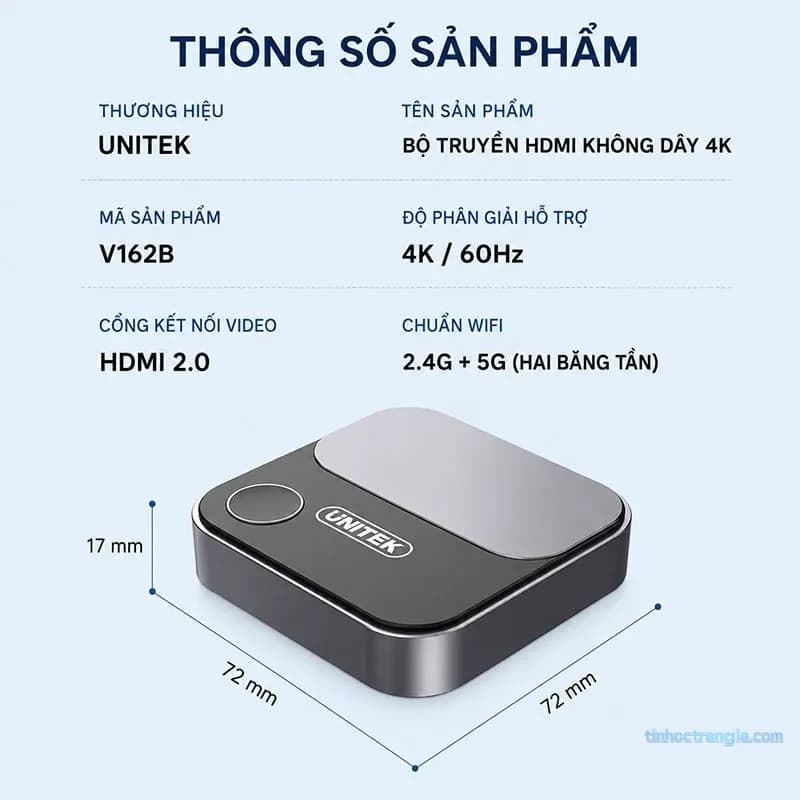 Bộ Nhận HDMI Không Dây UNITEK V162B | Hỗ Trợ 4K Ultra HD 60Hz