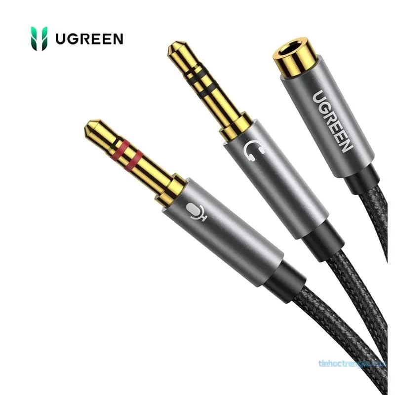 Cáp Gộp Âm Thanh Jack 3.5mm (1 Loa + 1 Mic) Sang Jack 3.5mm Âm Ugreen 20899 AV140