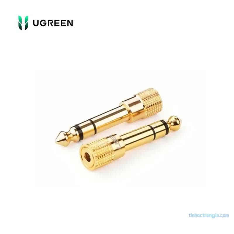 Đầu Chuyển Đổi 6.5mm Sang 3.5mm Ugreen 20503 - Đầu Mạ Vàng Cao Cấp
