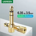 Đầu Chuyển Đổi 6.5mm Sang 3.5mm Ugreen 20503 - Đầu Mạ Vàng Cao Cấp 3