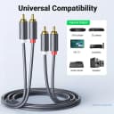 Cáp Hoa Sen RCA 2 Ra 2 Ugreen AV104 - Cáp Audio AV Mạ Vàng Cao Cấp (1.5m-5m) 2