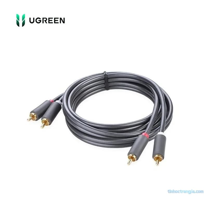 Cáp Hoa Sen RCA 2 Ra 2 Ugreen AV104 - Cáp Audio AV Mạ Vàng Cao Cấp (1.5m-5m)