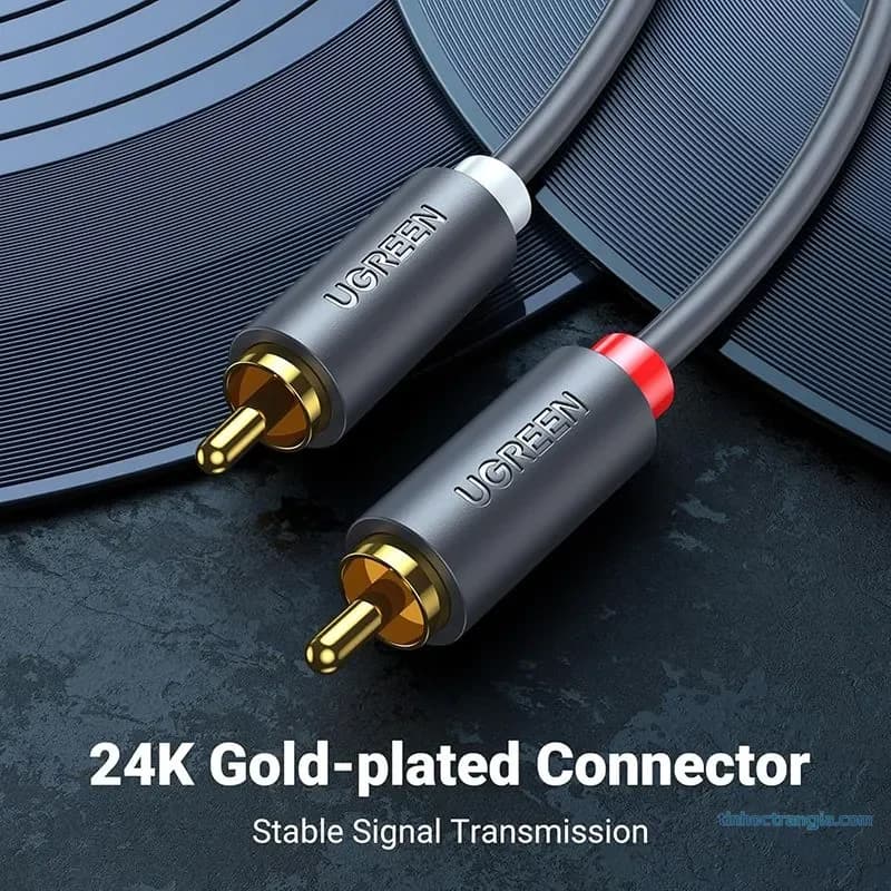 Cáp Hoa Sen RCA 2 Ra 2 Ugreen AV104 - Cáp Audio AV Mạ Vàng Cao Cấp (1.5m-5m)