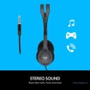 Tai Nghe Chụp Tai Logitech H111 Có Mic, 1 Jack 3.5mm Cho PC & Laptop 4
