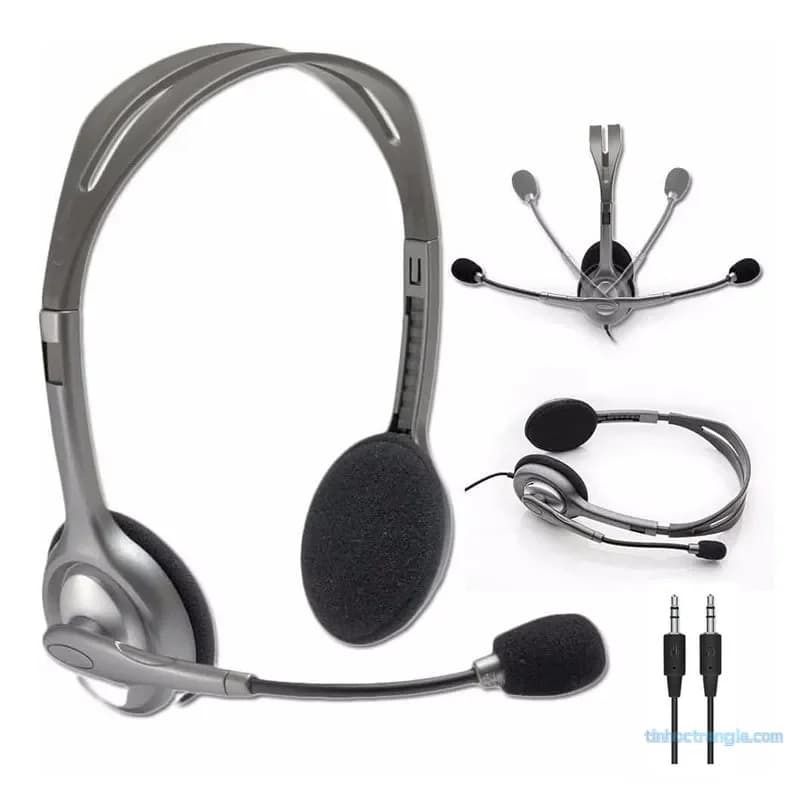 Tai Nghe Máy Tính Logitech H110 | Có Mic, 2 Jack 3.5mm Riêng Biệt Cho PC - hover