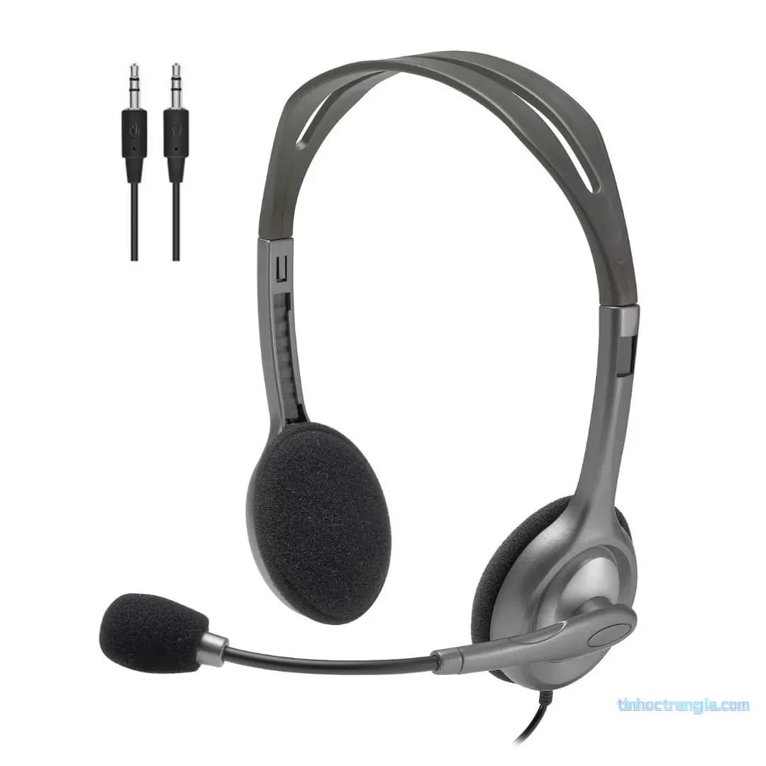 Tai Nghe Máy Tính Logitech H110 | Có Mic, 2 Jack 3.5mm Riêng Biệt Cho PC