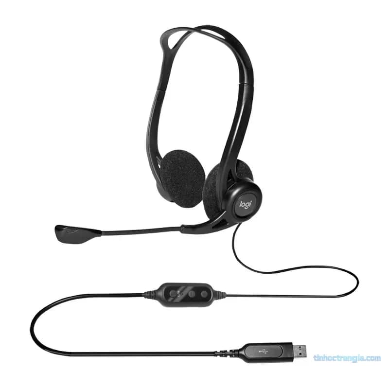 Tai Nghe Máy Tính Logitech H370 USB | Có Mic Chống Ồn & Cụm Điều Khiển Trên Dây - hover