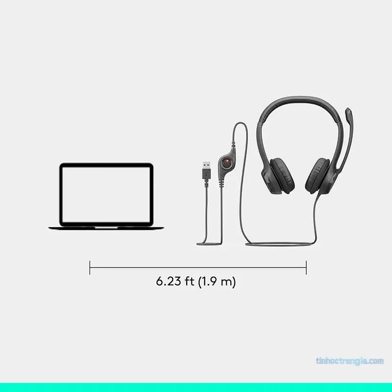 Tai Nghe Logitech H390 USB Headset - Tích Hợp Micro Khử Ồn, Đệm Tai Êm Ái