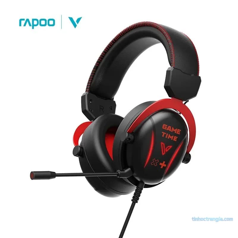 Tai Nghe Chụp Tai Gaming Rapoo ESH350 Cổng USB (Đèn RGB & Mic 360 Độ Cho Máy Tính)