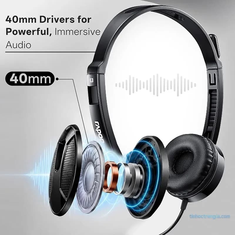 Tai Nghe USB Rapoo H120 Headset - Tích Hợp Micro Đàm Thoại Rõ Nét, Âm Thanh Kỹ Thuật Số