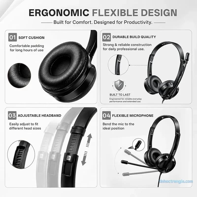 Tai Nghe USB Rapoo H120 Headset - Tích Hợp Micro Đàm Thoại Rõ Nét, Âm Thanh Kỹ Thuật Số