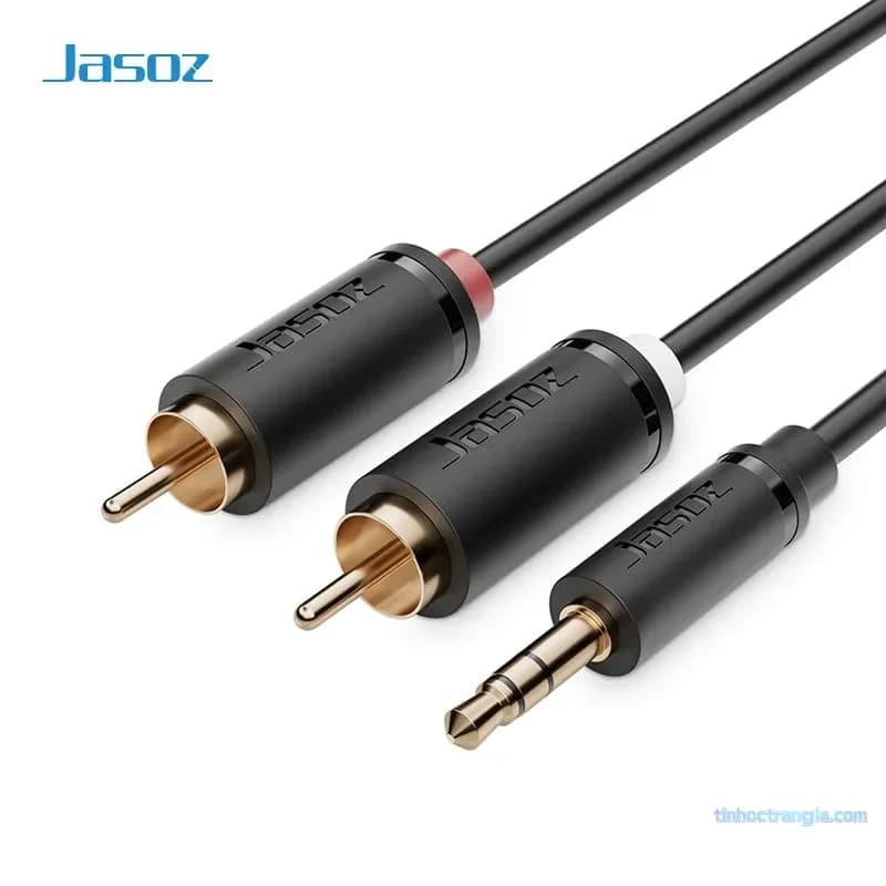 Cáp Âm Thanh 3.5mm Ra 2 Đầu RCA (Hoa Sen) Jasoz C104 Chính Hãng (1.5m - 15m)