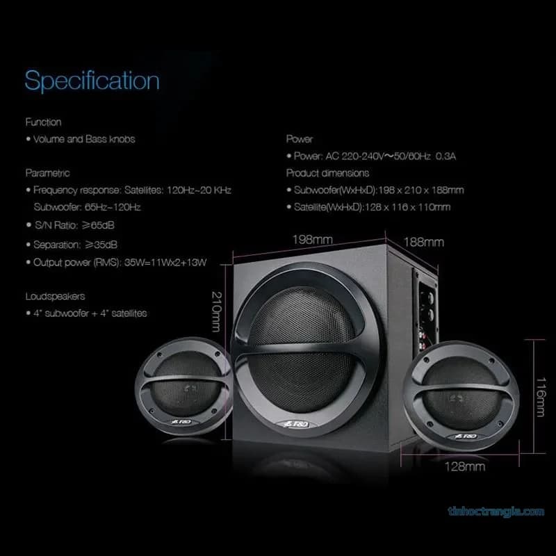 Loa Vi Tính Fenda A110 2.1 (35W) Âm Bass Mạnh Mẽ