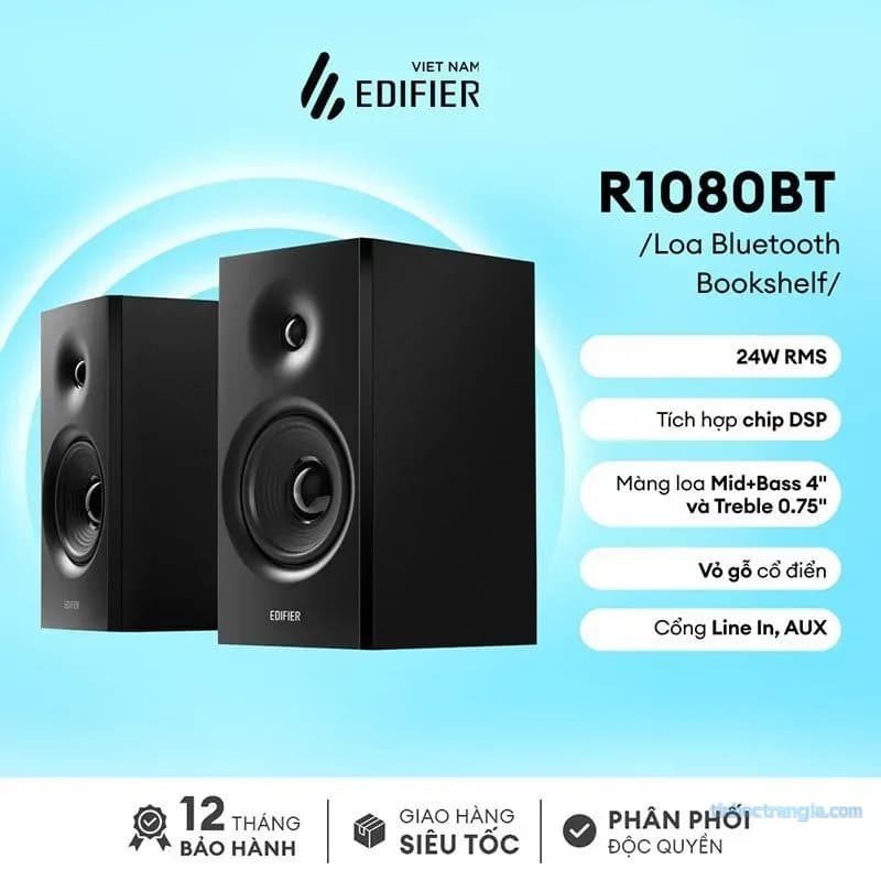 Loa vi tính bookshelf Edifier R1080BT Bluetooth 5.0 (24W)