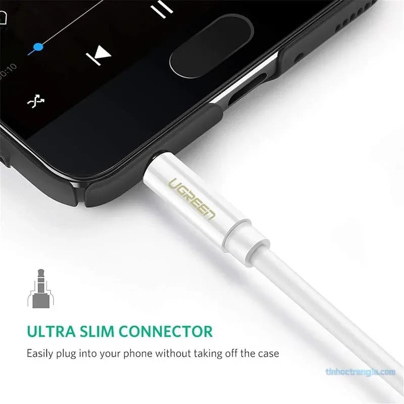 Cáp Chia Audio 3.5mm 1 Ra 2 Dài 20cm Ugreen 10739 (Màu Trắng)  