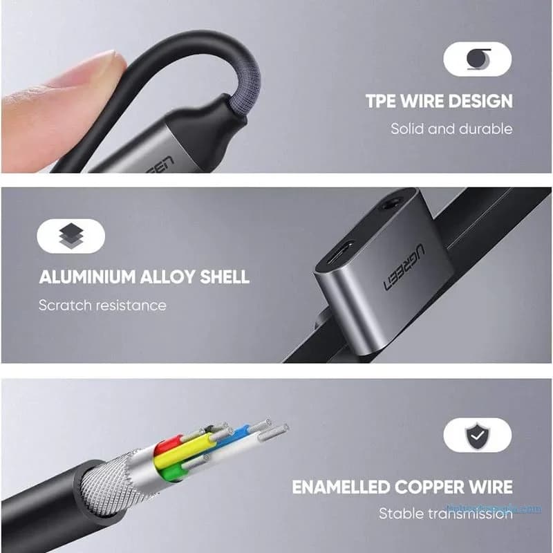 Cáp Chuyển Type C Sang 3.5mm Tích Hợp Sạc Ugreen 50596  
