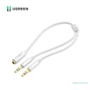 Dây Cáp Gộp Mic & Tai Nghe Ugreen 10790 - Jack 3.5mm Âm, Vỏ Nhôm Bạc 20CM 1