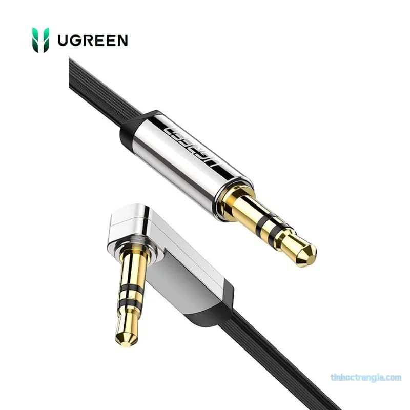 Cáp Âm Thanh AUX 3.5mm Hai Đầu Dương Ugreen (1 Đầu Vuông Góc) Dài 1M-5M