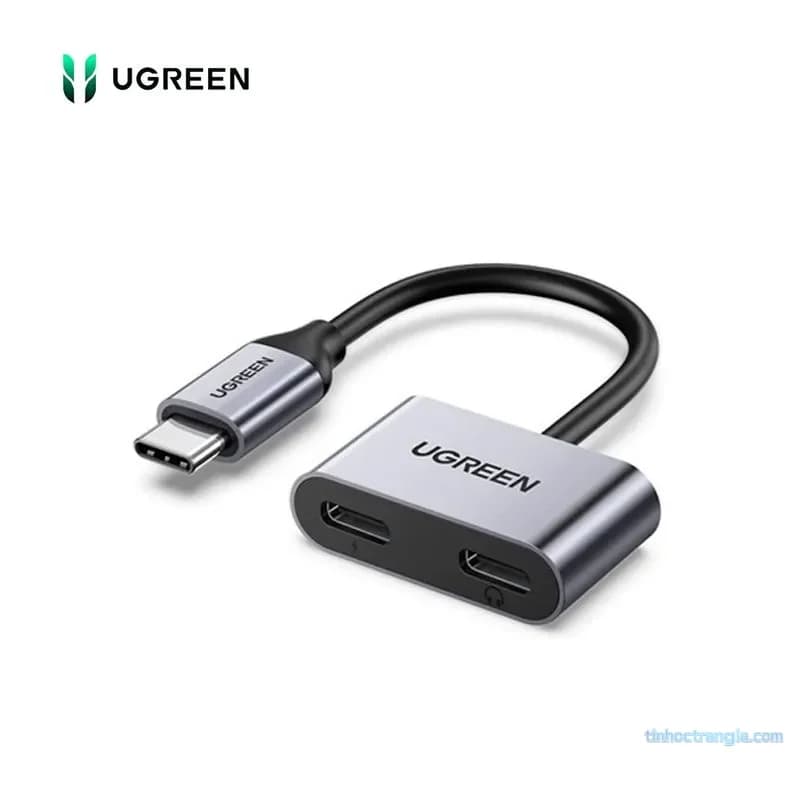 Cáp Chuyển Đổi Type-C Sang 2 Cổng Type-C Tai Nghe & Sạc 15W Ugreen 60165
