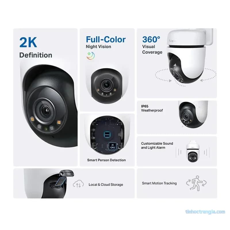 Camera IP Wifi Ngoài Trời Quay Quét TP-Link Tapo C510W 2K 3MP