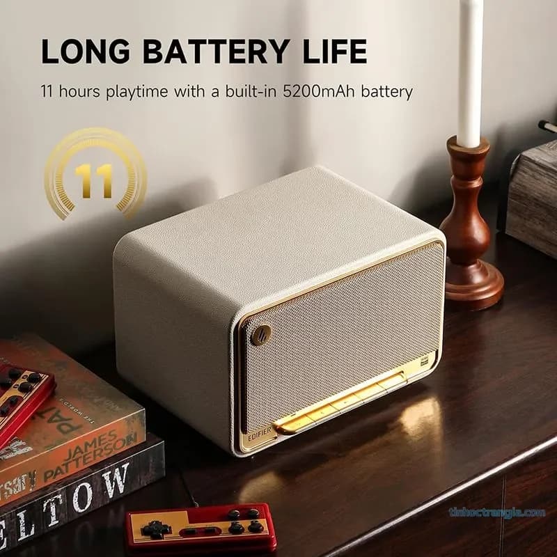 Loa Bluetooth Di Động EDIFIER D32 (Công Suất 60W, Hi-Res Audio, LDAC, AirPlay 2, Vỏ Gỗ Retro)