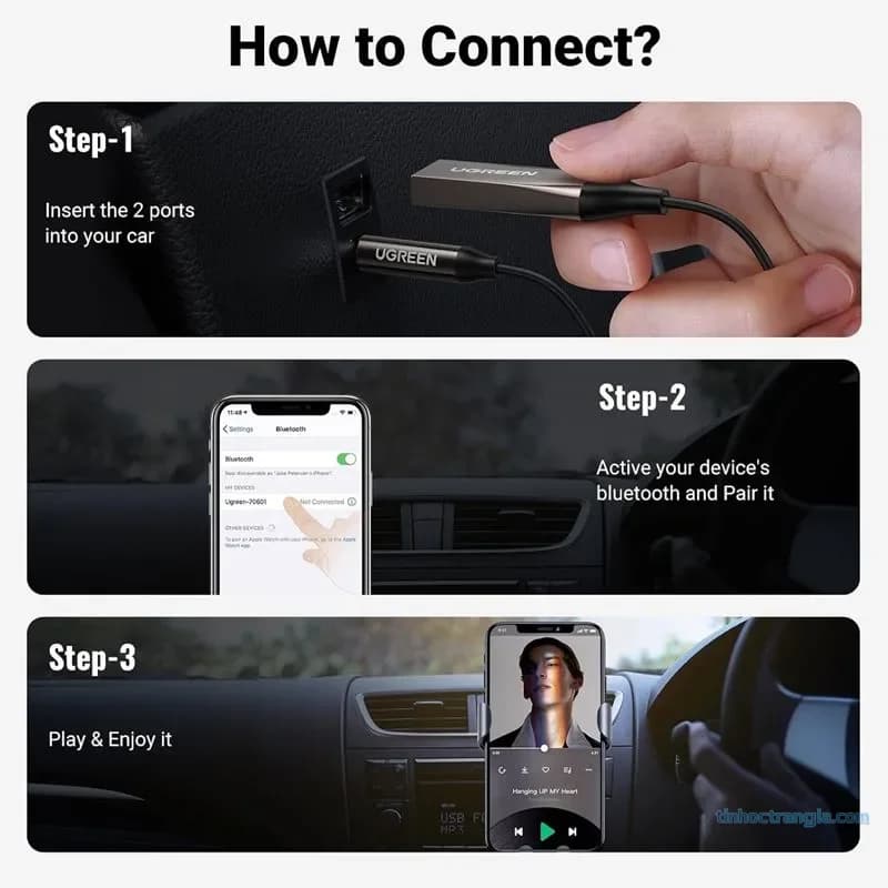 Bộ Nhận Tín Hiệu Bluetooth 5.0 Audio Receiver Ugreen 70601 (Jack 3.5mm)