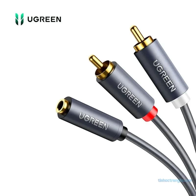 Cáp Chuyển Audio 3.5mm Âm Ra 2 Đầu RCA Dương Ugreen 10561 Dài 20cm