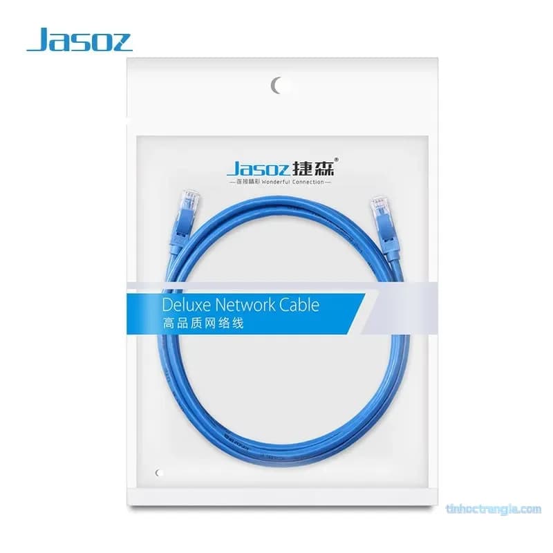 Cáp Mạng Đúc Sẵn Cat6 UTP Lõi Đồng Nguyên Chất Jasoz E104 Xanh Dương (0.5m - 20m) - hover