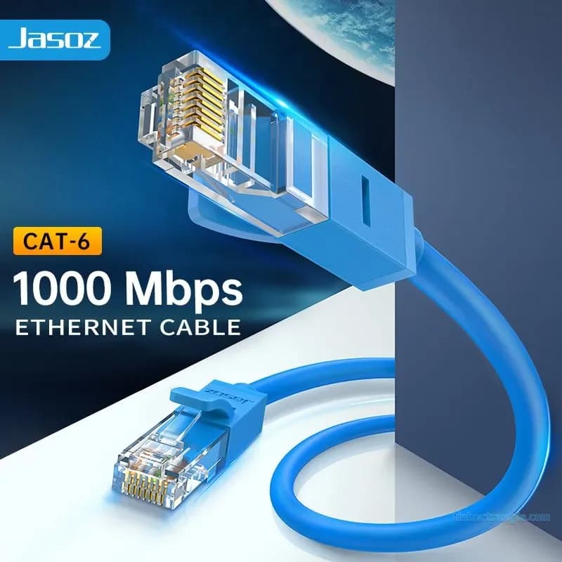 Cáp Mạng Đúc Sẵn Cat6 UTP Jasoz E102 Màu Xanh Dương Chuẩn Gigabit (0.5m - 30m)