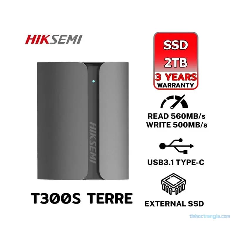 Ổ Cứng SSD Di Động HIKSEMI T300S 2TB USB 3.2 Type-A & Type-C - Tốc Độ 560MB/s - hover