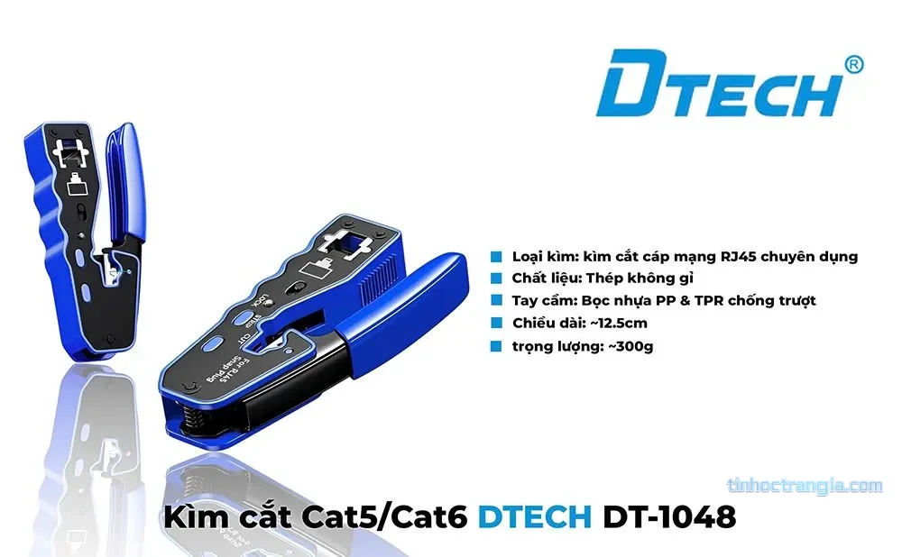 Kìm bấm mạng xuyên thấu DTECH DT-1048 (RJ45 Cat5/Cat6) 4