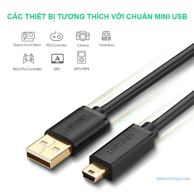 Cáp USB 2.0 sang Mini USB chính hãng dài từ 0.5M đến 3M 2