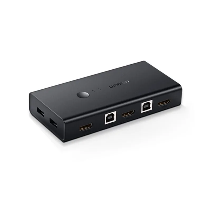 Bộ Gộp KVM HDMI 2 Vào 1 Ra Ugreen 50744 | Dùng 2 Máy Tính Chung 1 Màn Hình, Phím, Chuột