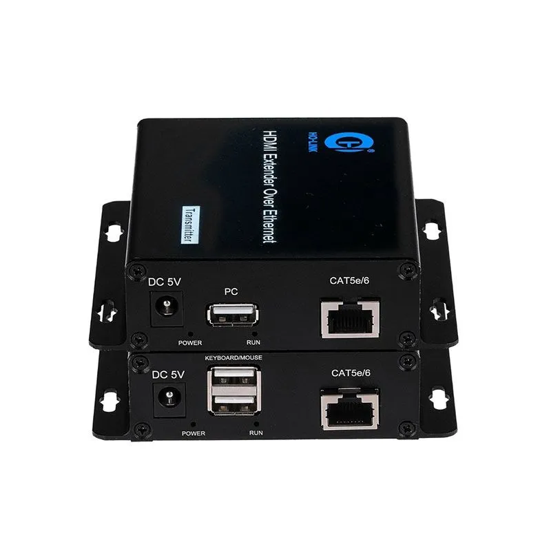 Bộ Kéo Dài HDMI 200m Qua Cáp Mạng KVM HL-HDMI-200KVM (Có Cổng USB Phím Chuột)