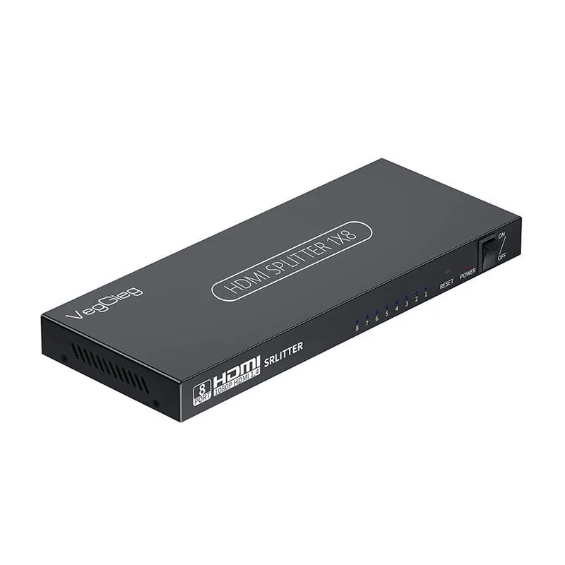 Bộ Chia HDMI 1 Ra 8 Veggieg VHD08 Hỗ Trợ Full HD 1080P Chính Hãng