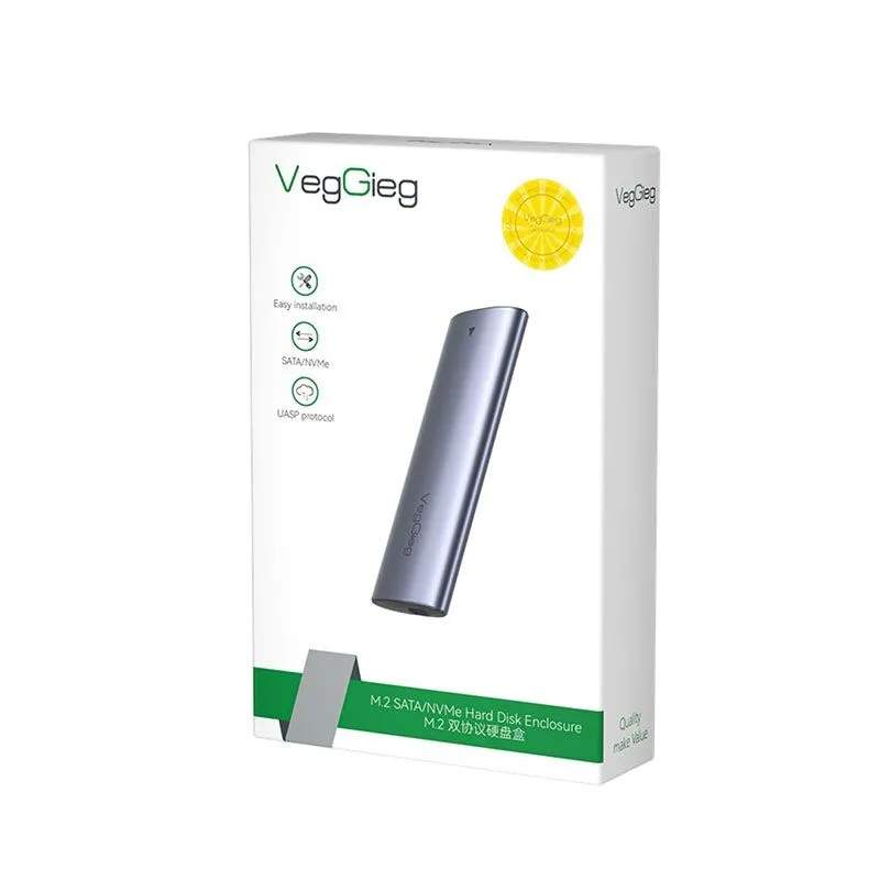 Box Ổ Cứng SSD M.2 NVMe Veggieg V-GM03 Hợp Kim Nhôm Cao Cấp