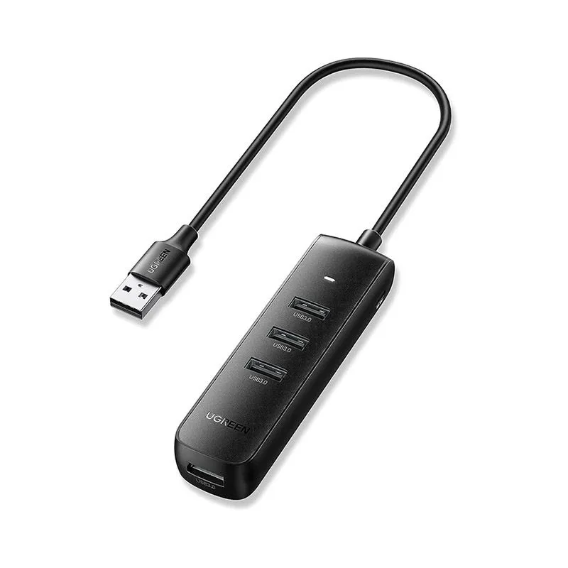 Bộ Chia USB 3.0 4 Cổng Ugreen 10915 CM416 - Hub USB 3.0 Cho Máy Tính, Laptop Dây Dài 25cm (Màu Đen)
