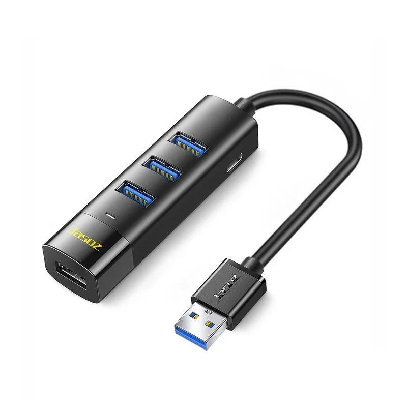 Bộ Chia Hub USB 3.0 4 Cổng Tốc Độ Cao Jasoz F116 Màu Đen (Dây Dài 0.3M/ 1M/ 1.5M)