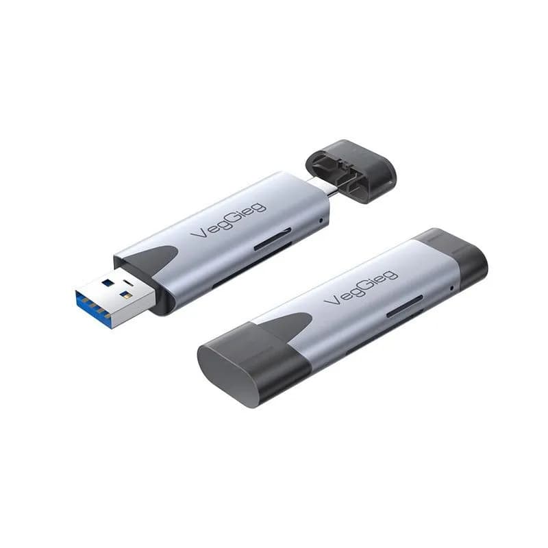 Đầu đọc thẻ nhớ Veggieg VC305 | Cổng USB & Type-C cho thẻ SD, Micro SD